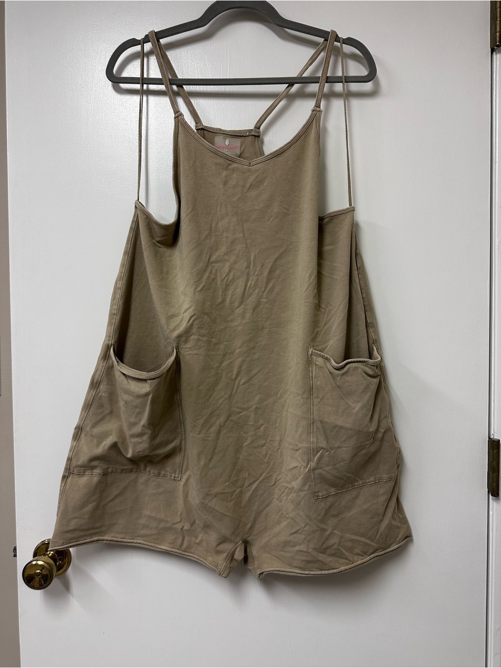 FP Movement by Free People Khaki Utility Romper